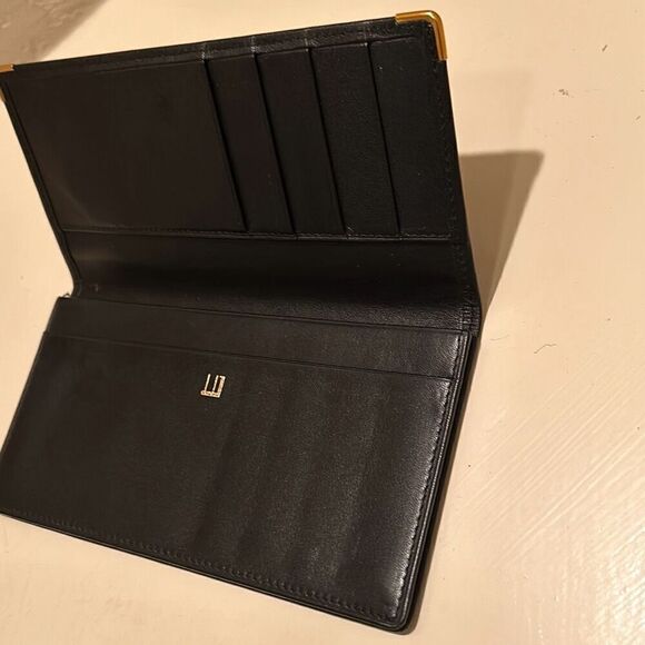 Dunhill Bifold Long Wallet Black Leather Minimalist Contemporary Professional - Picture 4 of 10